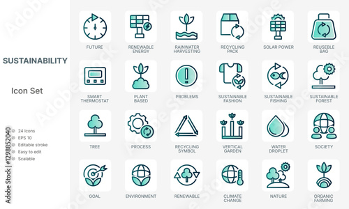 Environment icon design elements vector set