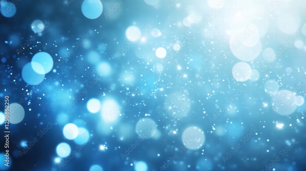 Obraz premium blue sparkling background shimmering lights abstract bokeh