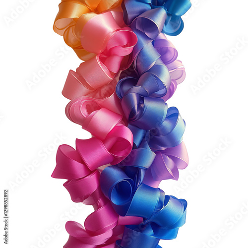 Colorful Ribbon Bows Arranged Beautifully for Crafts and Decorations in Vario...