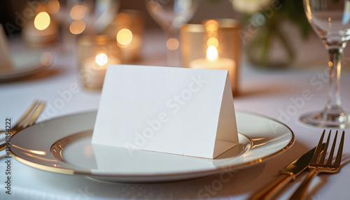 Wallpaper Mural Elegant wedding place card mockup with candlelit table setting Torontodigital.ca