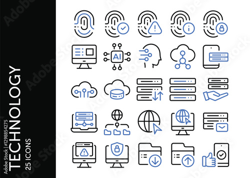 Technology icon pack. Set icon design