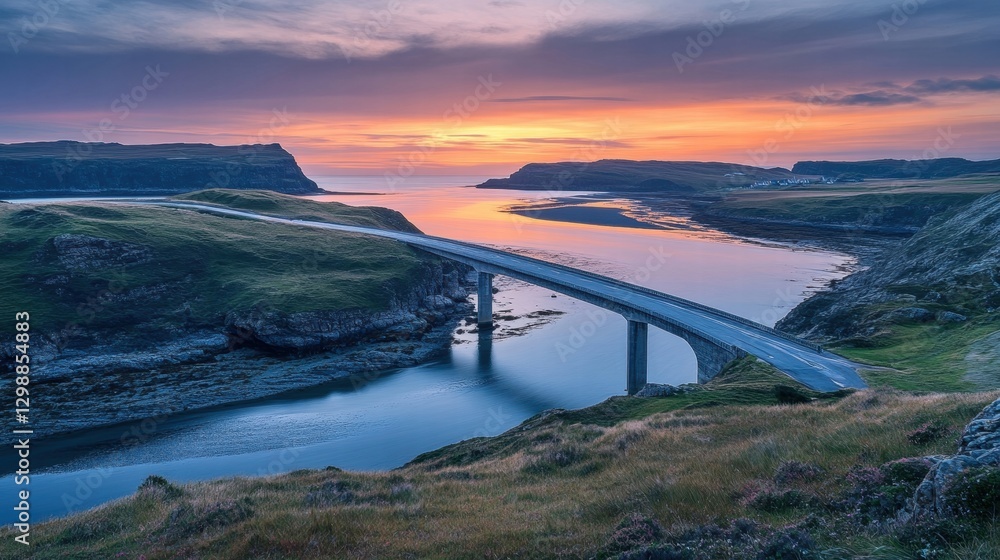 Obraz premium scenic sunset bridge landscape photography