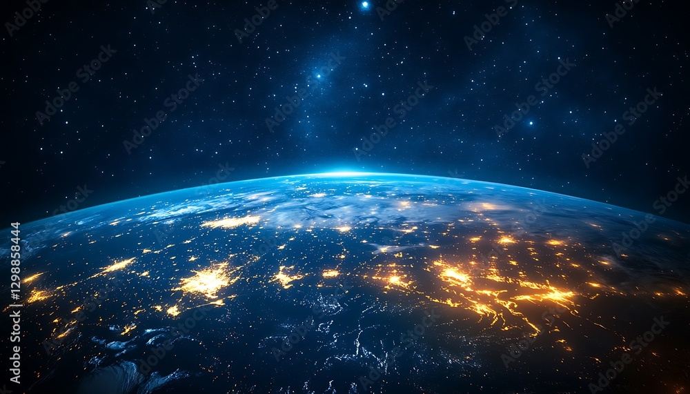 Fototapeta premium A beautiful view of planet earth from outer space