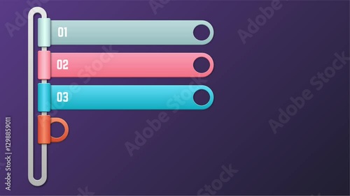 Infographic presentation animation video for business with 5 differentt colors of bars