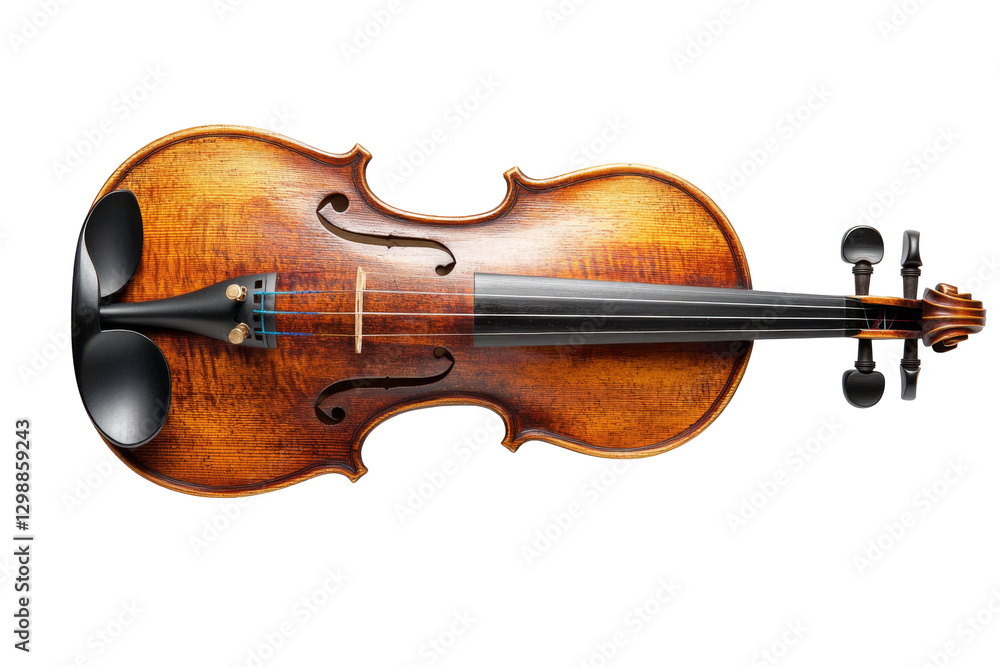 Fototapeta premium Elegant violin display studio high-quality png background transparent environment artistic viewpoint musical concept