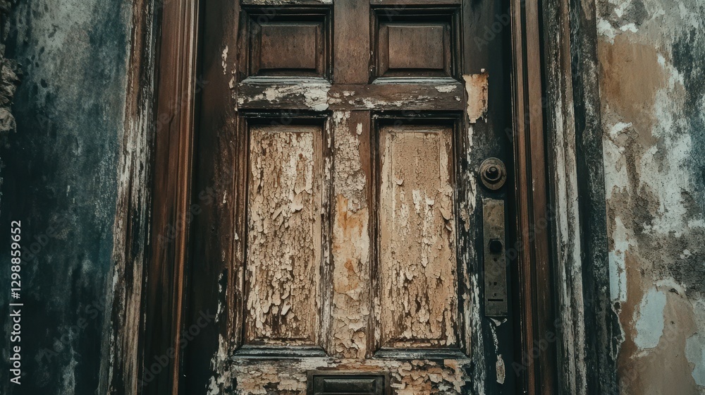 Weathered Wooden Door Shows Time and Decay Weathered Wooden Door Shows Time and Decay