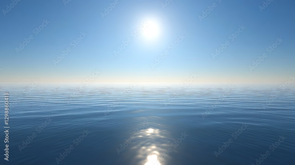 Obraz premium Sparkling Ocean Under Bright Sunlight Reflecting Golden Light Creating Ethereal Seascape Serenity