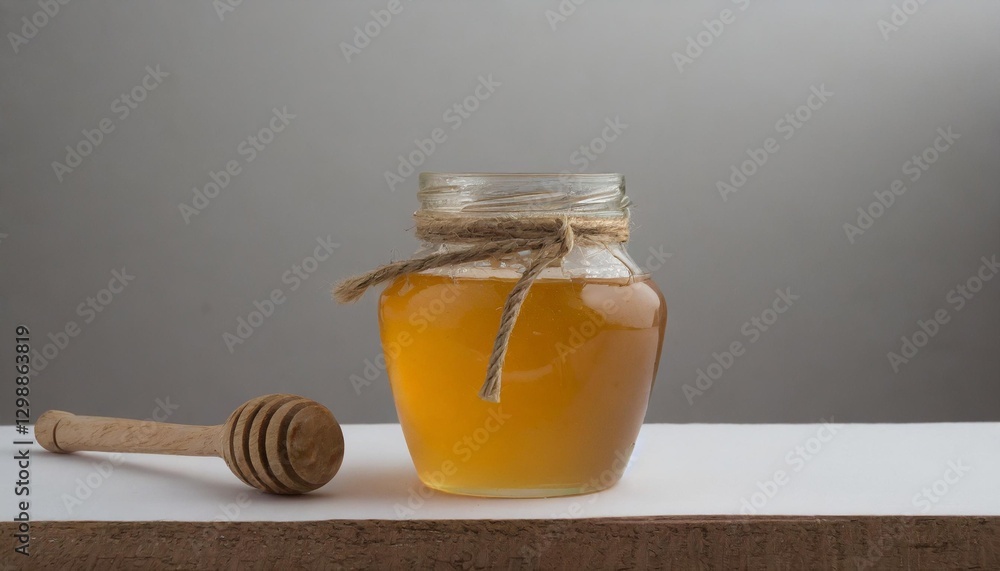 jar of honey dipper jar of honey dipper