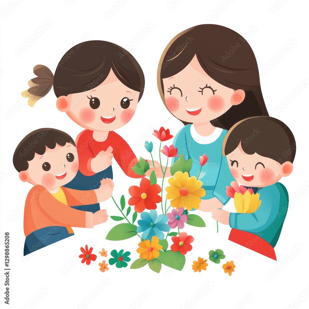 Happy Mother's Day: A Family Celebrates with Flowers Happy Mother's Day: A Family Celebrates with Flowers