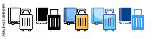 Book And Suitcase  Icon Set Multiple Style Collection