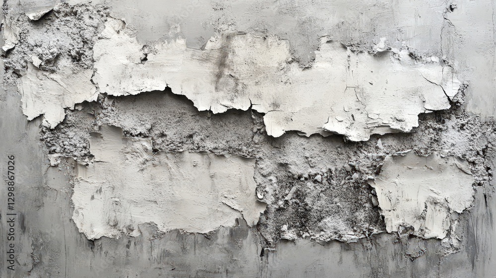 Fototapeta premium Abstract Grey and White Wall Texture Peeling Paint