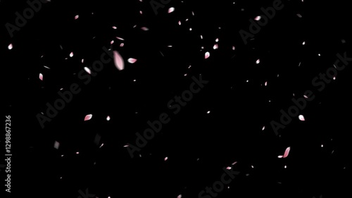 春の風に揺れる桜吹雪のアニメーション