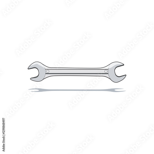 Double-ended open wrench for tightening and loosening nuts and bolts. Essential hand tool for mechanics, construction, and DIY projects. Made of high-quality metal for precision work.