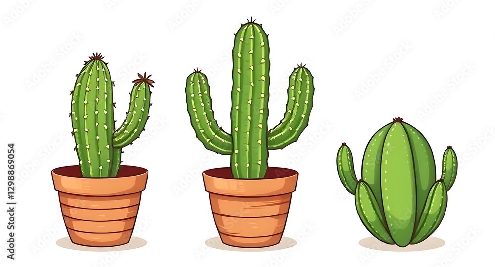 cactus in a pot illustration cactus in a pot illustration