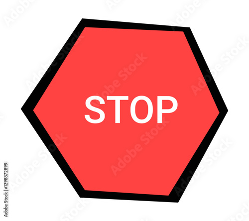 Red Stop Sign in Flat Vector Illustration Symbolizing Traffic Safety, Road Regulations, and Driving Caution, Isolated on White Background