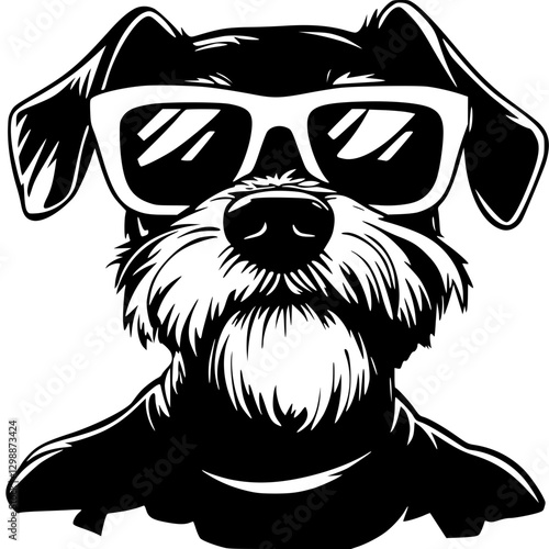 Miniature Schnauzer SVG, Silhouettes svg, Dog Peeking SVG for Cricut, Schnauzer clipart, png Cut file, iron on, vector, vinyl shirt design