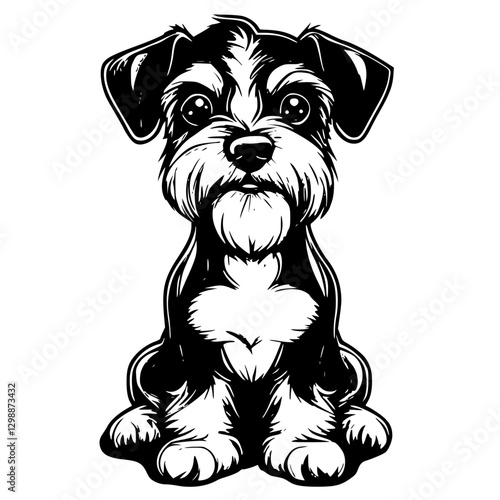Miniature Schnauzer SVG, Silhouettes svg, Dog Peeking SVG for Cricut, Schnauzer clipart, png Cut file, iron on, vector, vinyl shirt design