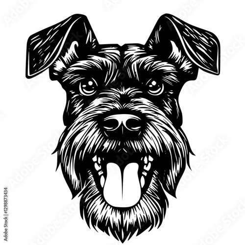 Miniature Schnauzer SVG, Silhouettes svg, Dog Peeking SVG for Cricut, Schnauzer clipart, png Cut file, iron on, vector, vinyl shirt design