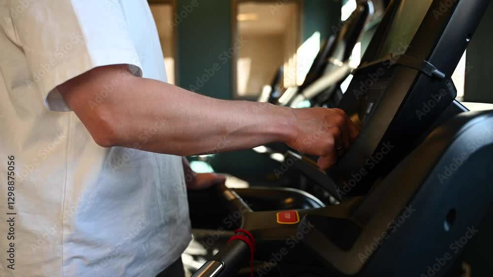 Adjust the power and mode on the cardio treadmill to keep you healthy in a state-of-the-art gym. Adjust the power and mode on the cardio treadmill to keep you healthy in a state-of-the-art gym.