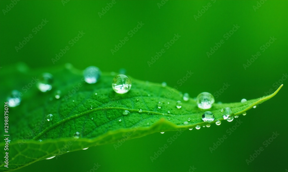 Abstract Macro of Water Droplets on a Leaf Abstract Macro of Water Droplets on a Leaf