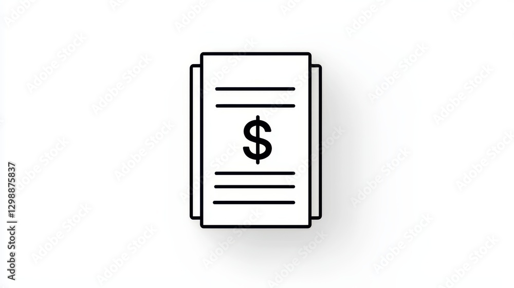 Investment strategy and bond market value. Icon of a stack of cash featuring a dollar sign. Investment strategy and bond market value. Icon of a stack of cash featuring a dollar sign.