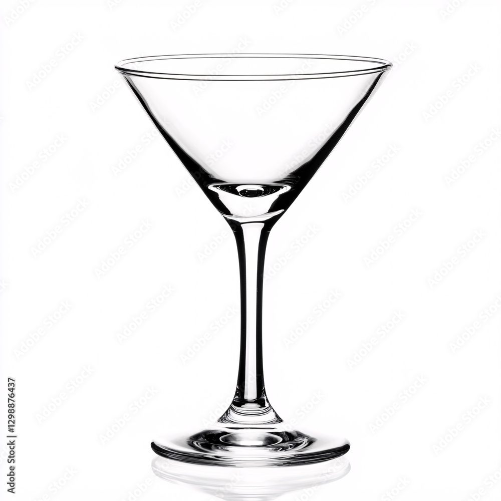 Elegant Cocktail Glass with a Sharp, Tapered Bowl and a Sturdy Base on a Bright Surface Elegant Cocktail Glass with a Sharp, Tapered Bowl and a Sturdy Base on a Bright Surface