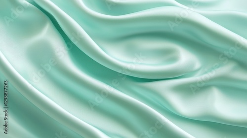 Wallpaper Mural Soft aqua silk fabric draping elegantly in waves Torontodigital.ca