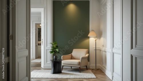 Modern Lounge with Olive Green Accent