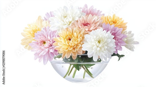 Wallpaper Mural Floral Abundance Delicate Blossoms in Glass Vase Torontodigital.ca