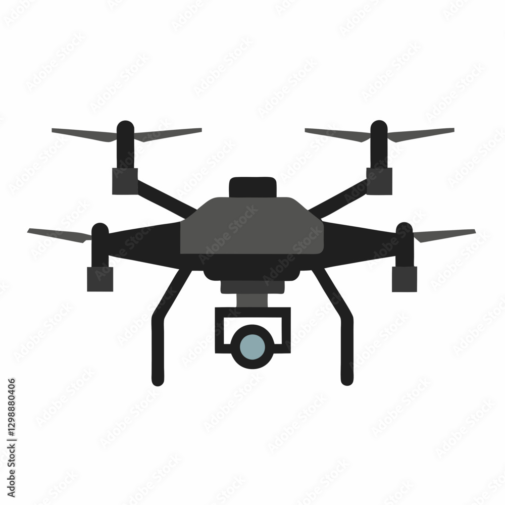 black Civilian aerial drone flat icon for apps and websites vector illustration black Civilian aerial drone flat icon for apps and websites vector illustration
