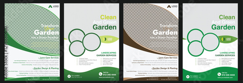 Lawn and gardening service flyer design template. Tree and gardening service poster leaflet design. lawnmower flyer template lawn care flyer design template. landscaping and gardening lawn care