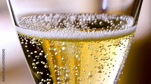 Refreshing drink with vibrant bubbles fills glass, capturing attention during celebration. Guests enjoy atmosphere, sharing laughter and toasting special moments in joyous environment