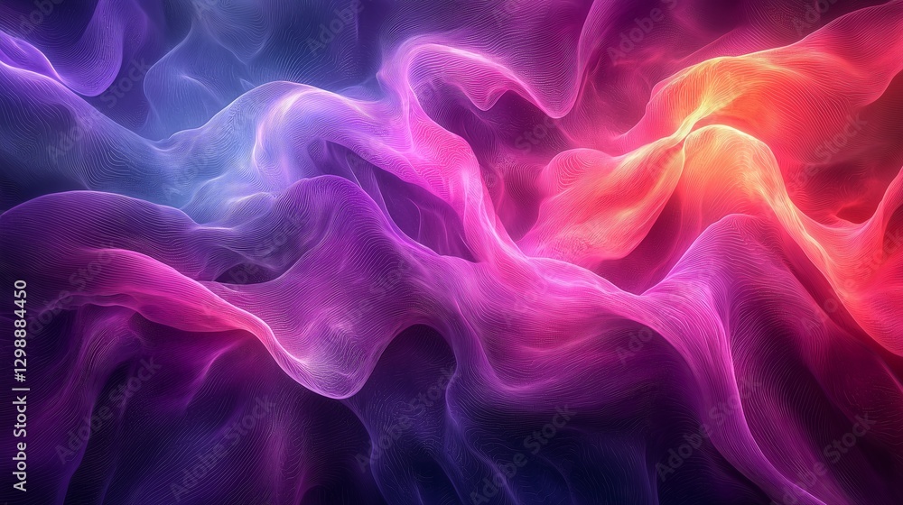 Fototapeta premium Radiant Gradient Waves: Abstract Neon Flow for Digital Marketing
