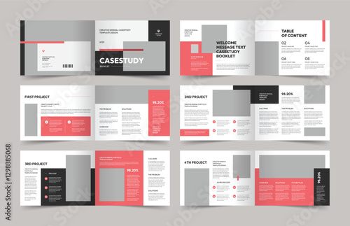 Case Study Booklet Brochure Template, Landscape Case Study Booklet
