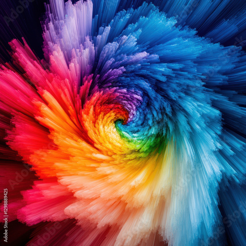 Wallpaper Mural Vivid swirls of fractal paint create a dynamic, colorful backdrop Torontodigital.ca