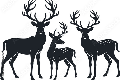 set of deer silhouettes