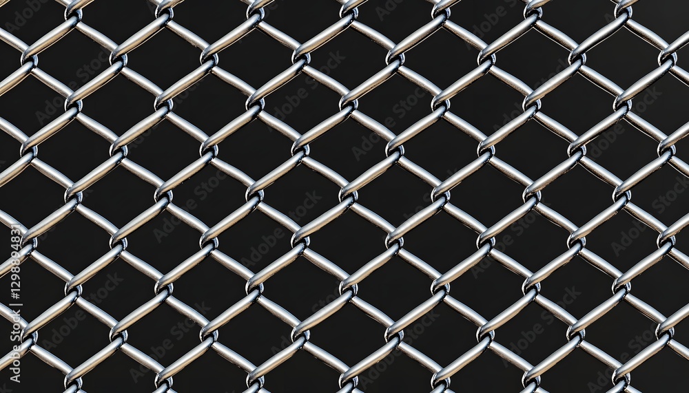 Interwoven metal wire forms a chain link fence pattern Interwoven metal wire forms a chain link fence pattern