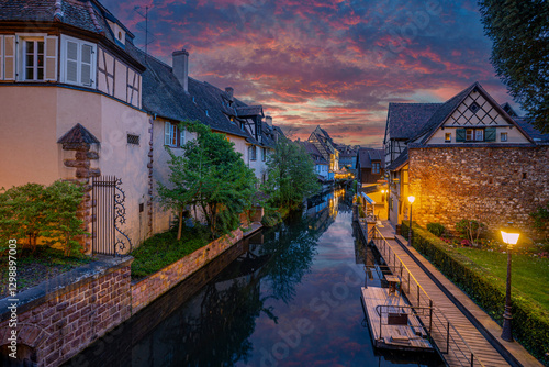 Colmar Town riverside view in France