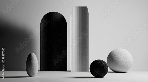 Business concept with a soft white background, smooth geometric patterns, and subtle lighting.