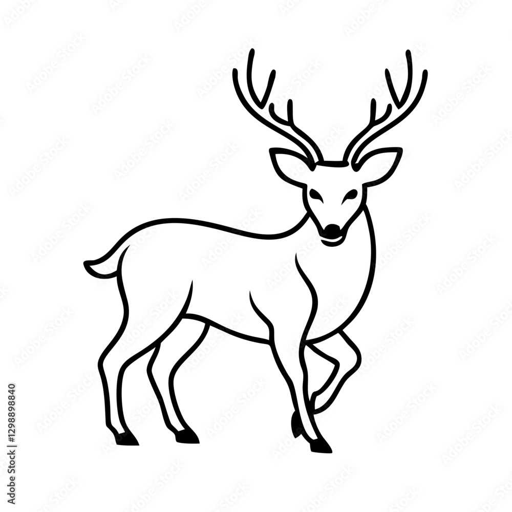 Stylized deer icon symbolizing grace, strength, and wildlife beauty. Stylized deer icon symbolizing grace, strength, and wildlife beauty.