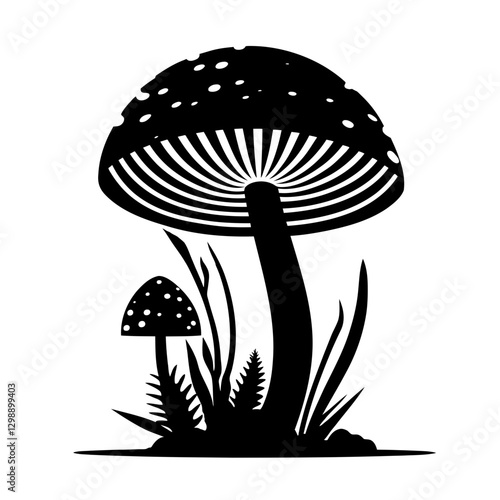 Mesmerizing Witch Mushroom vector illustration blending whimsical charm with eerie enchantment, ideal for fantasy book covers, event posters, branding projects, and creative designs designed to spark 