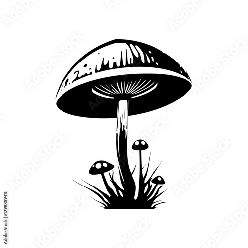 Mesmerizing Witch Mushroom vector illustration blending whimsical charm with eerie enchantment, ideal for fantasy book covers, event posters, branding projects, and creative designs designed to spark 