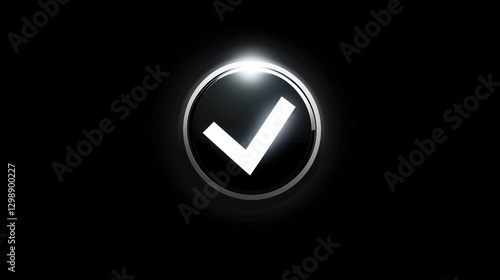 Free Download A simple check mark icon illuminated against a black background. - GFXLoad