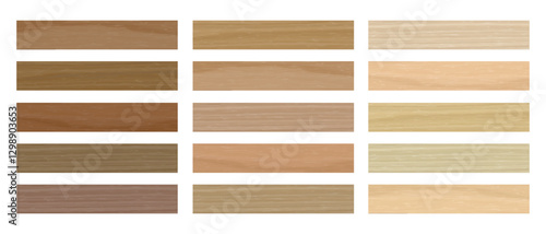 Wooden floor. Parquet timber samples set. Isolated decorative laminate covers. Realistic interior hardwood flooring. Natural materials. Lumber for building. Vector wood boards mockup