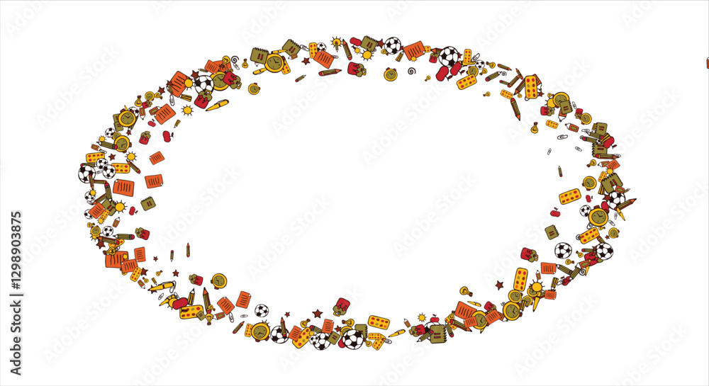 frame of school items. School supplies frame. Place for your text. Back to school. Stationery collected in a frame. Frame for text. Stationery. School. Vector illustration. frame of school items. School supplies frame. Place for your text. Back to school. Stationery collected in a frame. Frame for text. Stationery. School. Vector illustration.