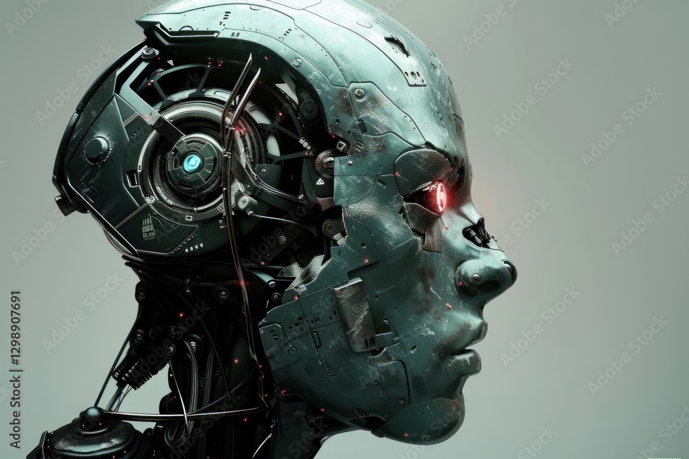 Alpha robot technology futuristic helmet. Alpha robot technology futuristic helmet.