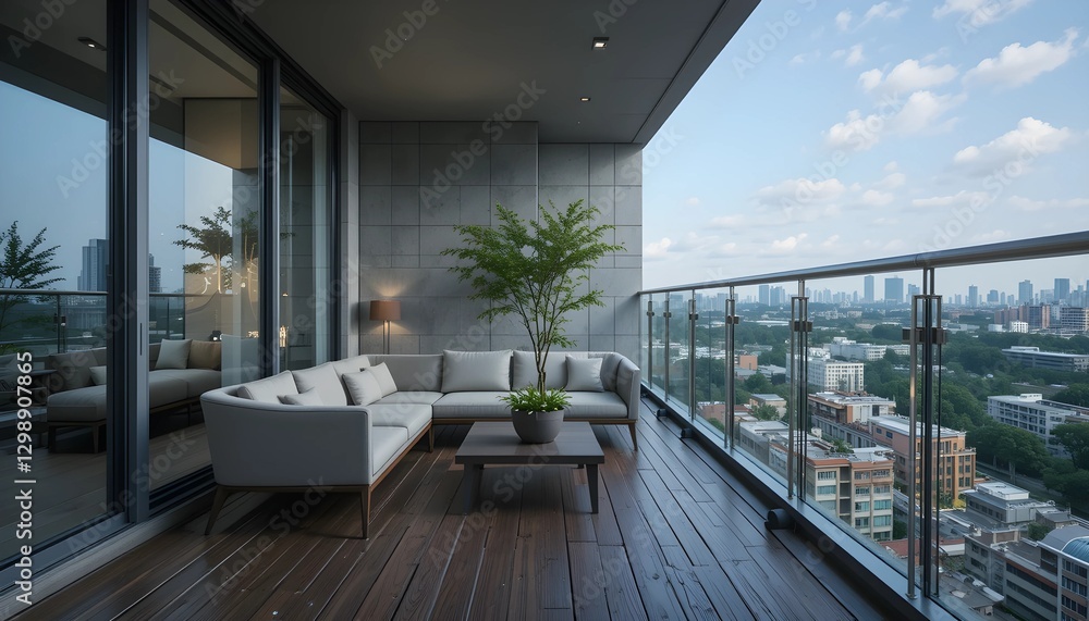 Fototapeta premium Modern Outdoor Balcony