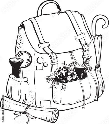 Adventure Travel Backpack with Treasure Map
