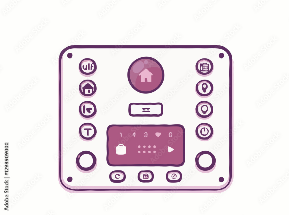 Fototapeta premium Modern Smart Home Control Panel Vector Illustration