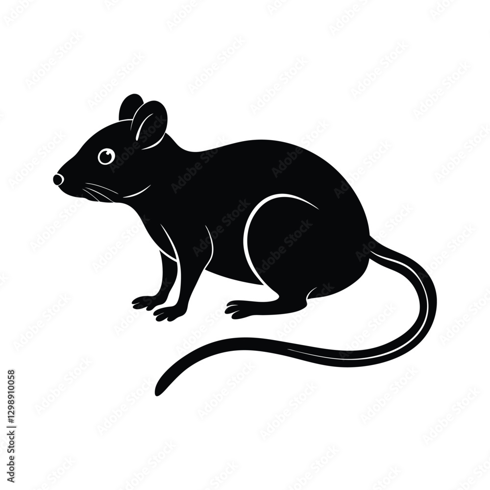 Obraz premium Mice silhouette isolated on white background